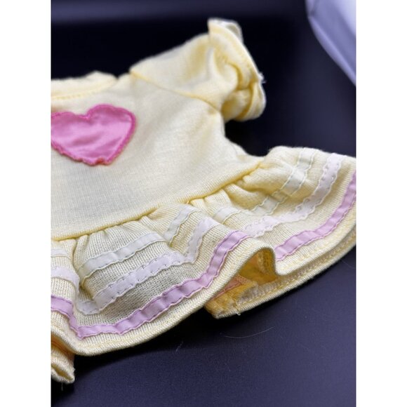 Cabbage Patch Kids Yellow HEART Shirt Dress Vtg 1983 Original Fleece Coleco Vtg - Picture 5 of 13